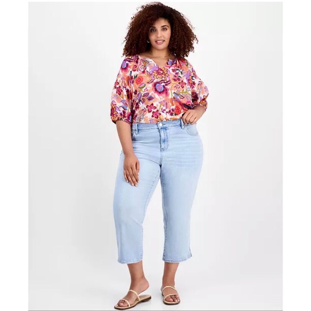 Liverpool Los Angeles Trendy Hannah Slit-Hem Kick Crop Flare Jeans Clarkdale 24W